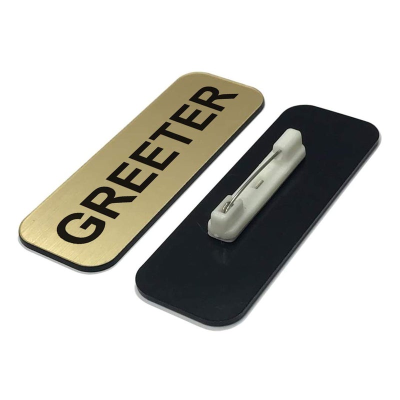 بطاقة اسم 1 × 3 من Greeter باللون الذهبي المصقول (3 عبوات) - Image 2